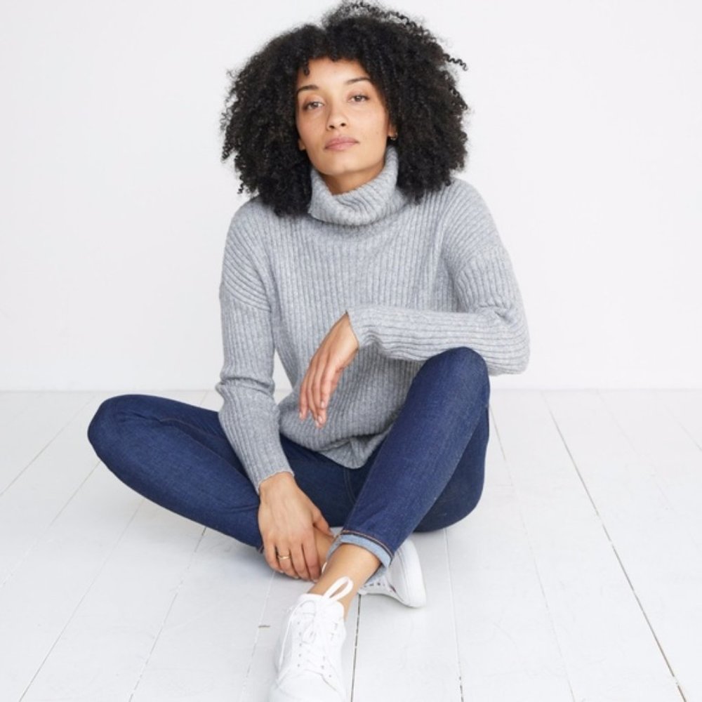 Marine Layer Annie Ribbed Turtleneck Sweater - Picture 1 of 11